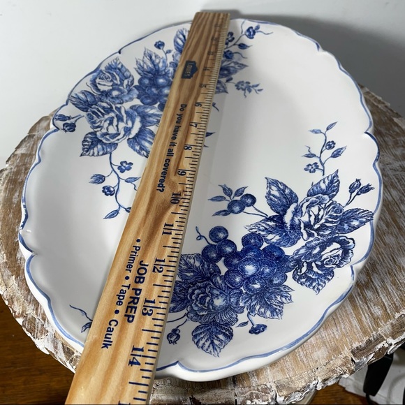 Blue Toile large floral platter & bowl set French Country cottage decor - Picture 4 of 10